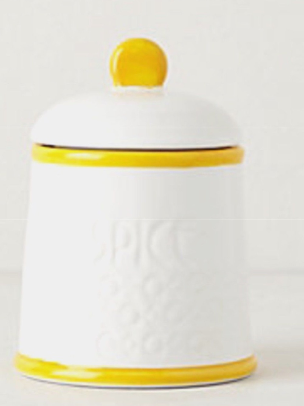 Anthropologie Biscuit Striped Spice Jars Set of 2 Red & Yellow - Picture 4 of 6